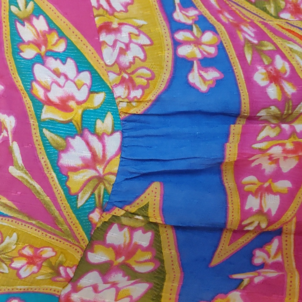 Haute Hippie Bohemian V Neck Multicolored Top. Size XL. - Picture 9 of 10